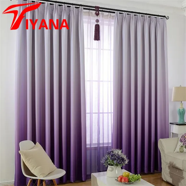 Tiyana Lila Gradienten Blackout Vorhänge für Wohnzimmer Moderne ... Tiyana Lila Gradienten Blackout Vorhänge für Wohnzimmer Moderne ...