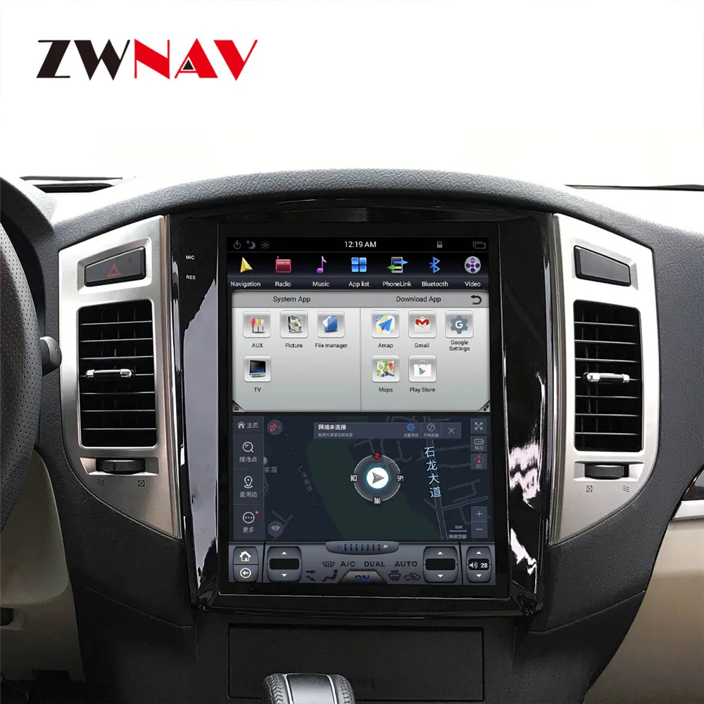 ZWNVA Tesla IPS 12.1 Inch Screen Android 6.0 2+64GB Car No DVD Player GPS Navigation For MITSUBISHI PAJERO V97 V93 2006