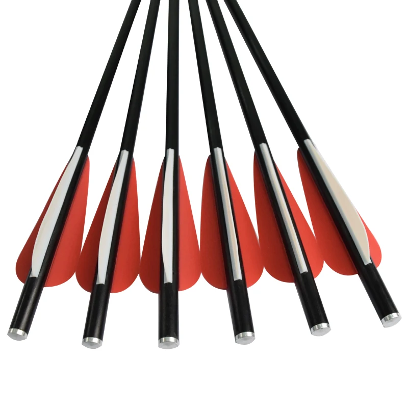 12PK Fiberglass Crossbow Bolts 16/" Hunting Arrow Flat Knock 100 Grain Tips Sport