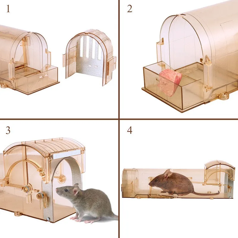 1 шт. Нетоксичная крысиная ловушка клетка ловля мышей контроль грызунов ловля приманка хомяк ловушка для мыши прозрачная гуманная ловушка для мыши XNC