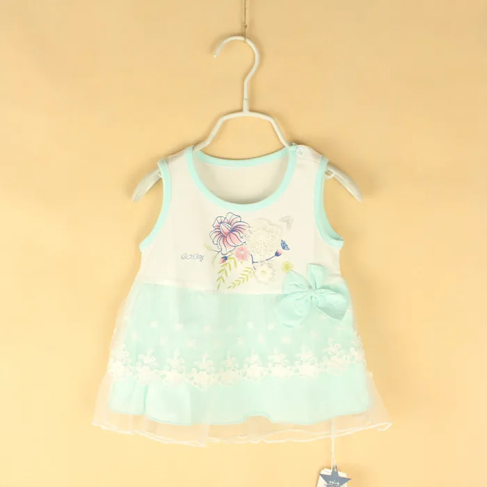 Новое поступление платья без рукавов с цветочным рисунком для маленьких девочек