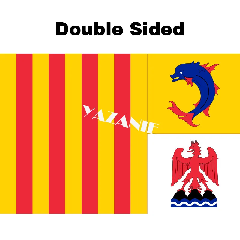 Double Sided YAZANIE Двусторонняя Франция Эльзас Корсика миди Пиренеи Нормандия лотаринговая Бургундия Прованс Альпы Кот дазур французский регион флаг - Цвет: Double Sided