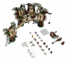 In stock- New Lepin 05047 Star Wars Ewok Village Building Blocks Juguete para Construir Bricks Toys Compatible with legoe