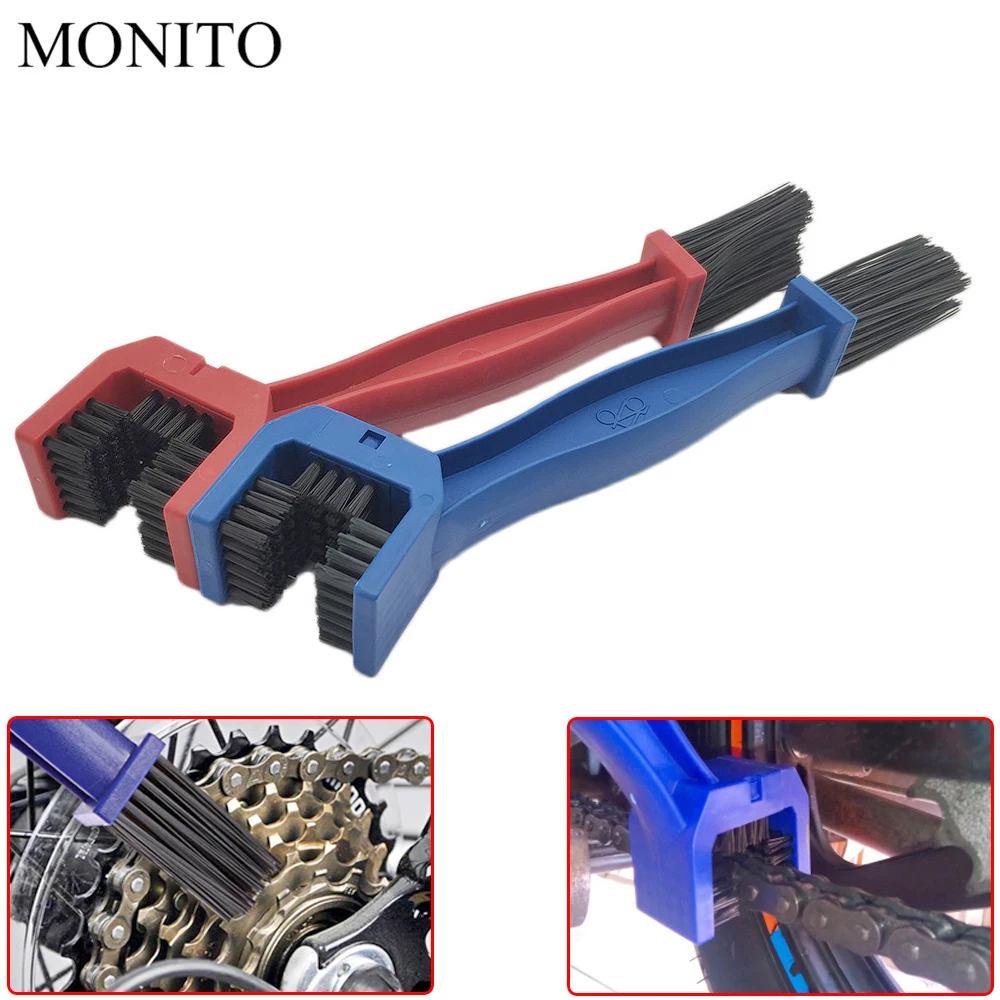 

Motorcycle Chain Maintenance Cleaning Brush Cleaner Tool For KAWASAKI GTR1400 Concours Z1000SX NINJA 1000 H2 H2R ZX10R Blue/RED