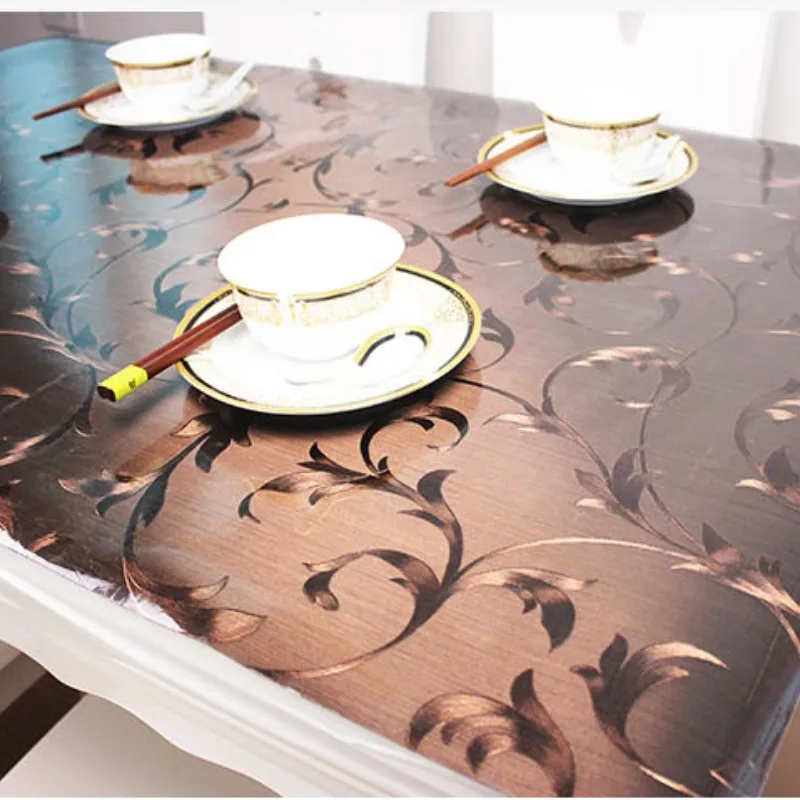2019 New 1.0 Transparent Tablecloth Tablecloth Soft Glass Tablecloth Waterproof Oil Kitchen Table Cover Home Barbecue Appliances