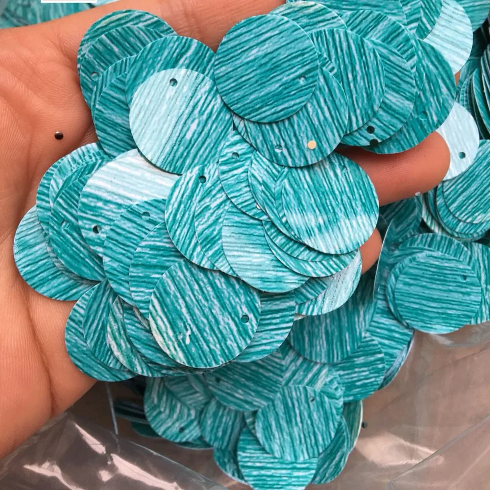 

40Pcs/Lot 30mm Blue Stripes Large sequin flat round PVC loose Sequins Paillettes sewing Wedding craft,Women Garment Accessories