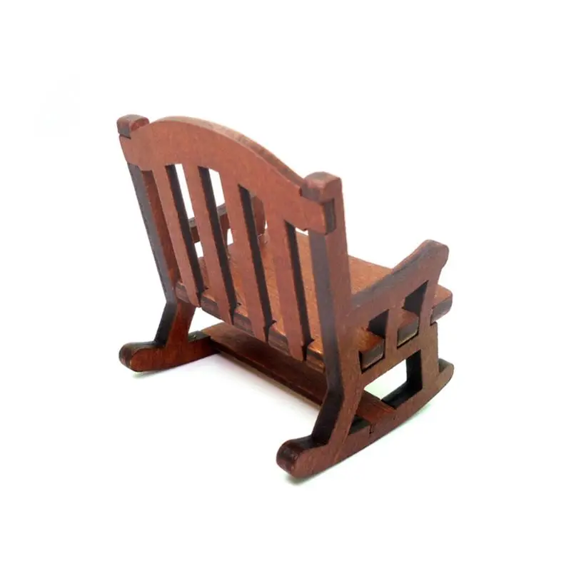 1:12 Dolls House Miniature Furniture Wooden Rocking Chair For Dolls Kids Girls Role Play Toys Gift Dollhouse Decoration 1:12 Dolls House Miniature Furniture Wooden Rocking Chair For Dolls Kids Girls Role Play Toys Gift Dollhouse Decoration