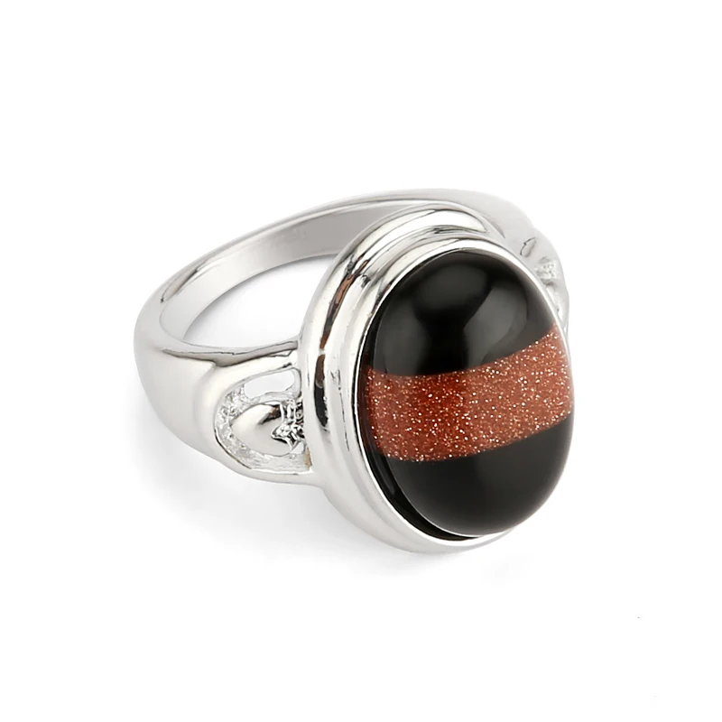 

Fashion Openwork Heart Shape StoneRing For Men Creative Stripe Pattern Rock Style Couple Rings