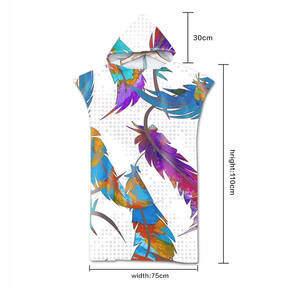 Богемное геометрическое микрофибровое банное пляжное полотенце с капюшоном, халат, пончо для плавания, пляжа, серфинга, мужской женский халат, пляжная одежда