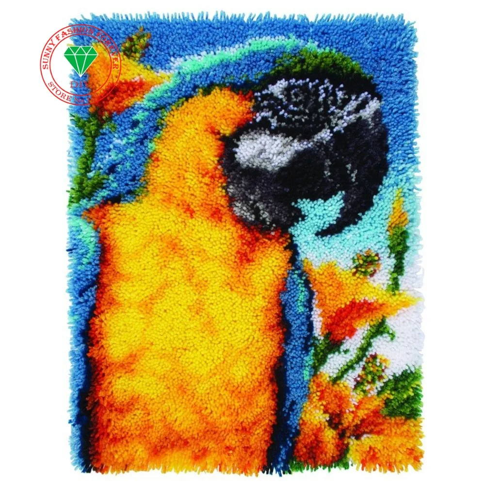 Animal Parrot diy mat needlework crocheting rug diy unfinished