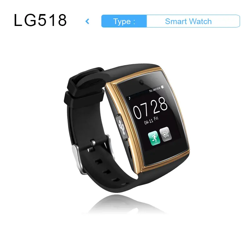 Lg518 Smart Watch with Camera 3D Surface IPS Bluetooth3.0 NFC Support Sim TF Card Pedometer Sleep Monitor Waterproof Smartwatch