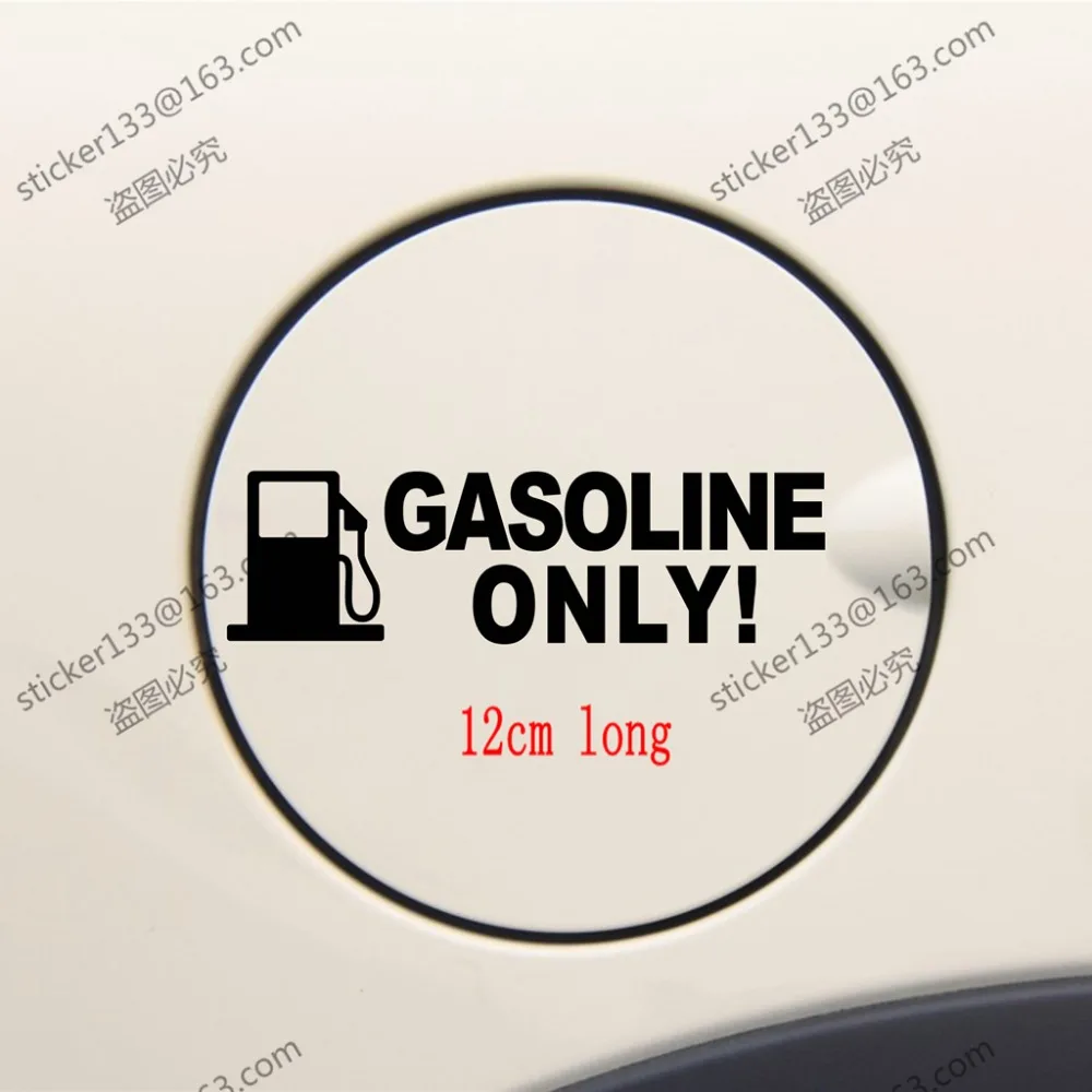 

Gasoline Only Oil Warning Fuel Cap Vinyl Car Decal Bumper Sticker 12cm long