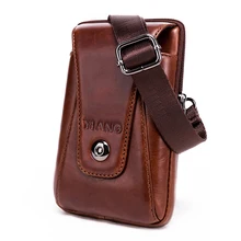 Мужской чехол из натуральной кожи на плечо для сотового телефона, сумка на пояс, кошелек, модная сумка высокого качества из натуральной кожи, поясные сумки