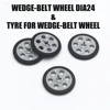 MOC Technical Parts building blocks bricks 4pcs WEDGE-BELT WHEEL DIA24 & TYRE FOR WEDGE-BELT WHEEL compatible with lego toy ► Photo 1/6