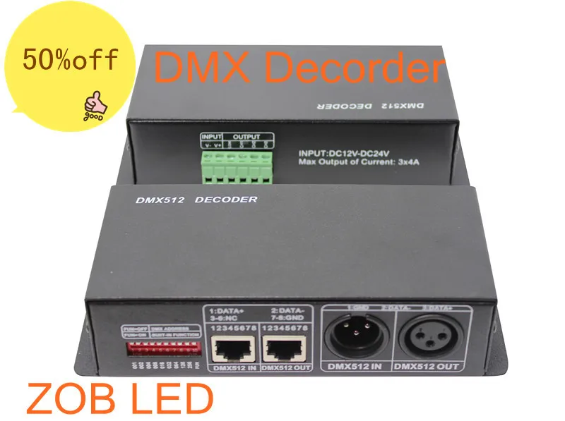 DMX 512 декодер DMX512 LED RGB контроллер, DC12-24V 4A 4 Каналы для rgb потолочный светильник, светодиодные полосы света, розничная