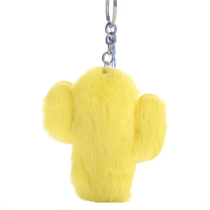 

Plush Cactus Keychain Fashion Colorful Pompoms Key Chain Women Girls Bag Car Pendants Multicolor Cute Key Rings Holder Gift