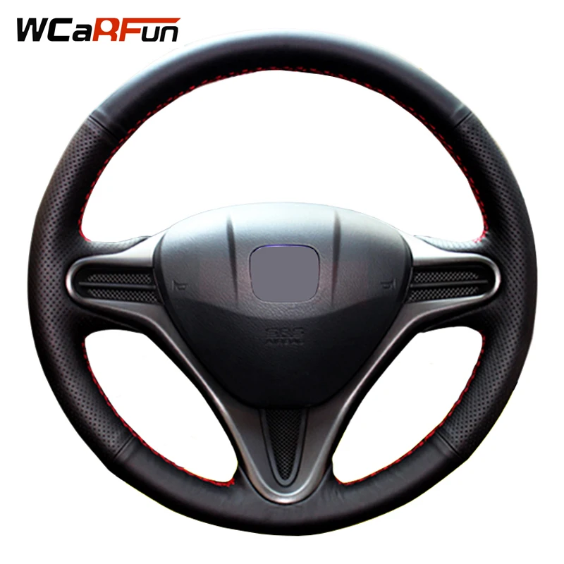 WCaRFun DIY Customized Name Hand stitched Black Artificial Leather Car