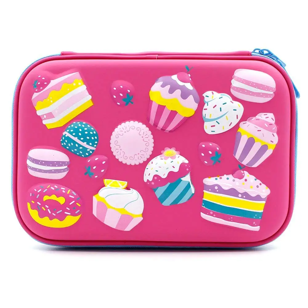 

Kawaii Cake Desserts Embossed Hardtop Pencil Case Kids Large Colored Pen Holder Box Cute Girls Pouch Bag Stationery Organizers