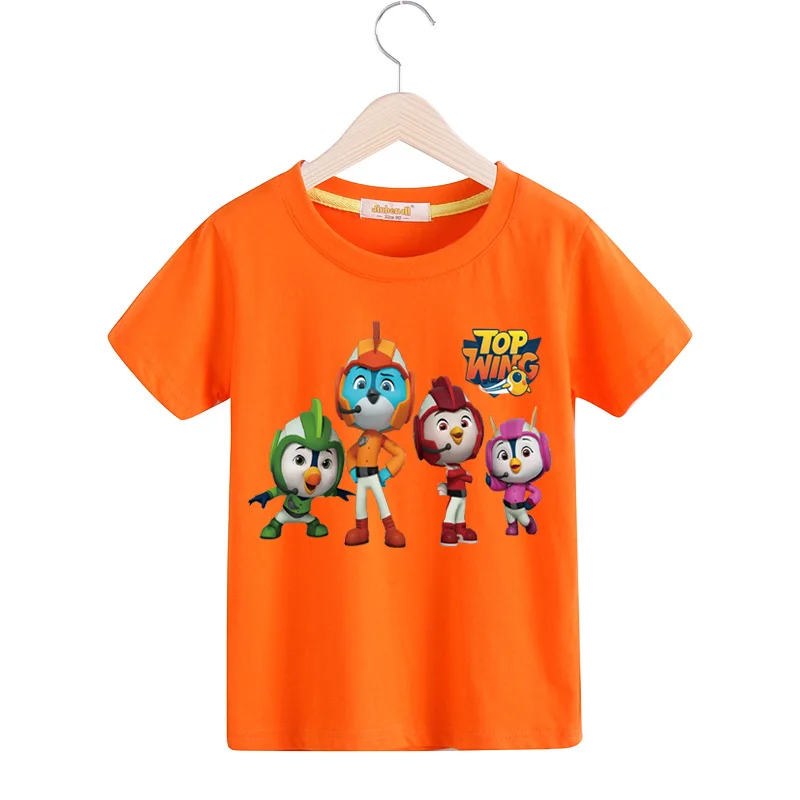 Child Kids Cartoon Top Wing Print Tee Top Clothing Children Summer Short Sleeve T-shirts Costume Boys Girls Casual Tshirts TX157 (1)