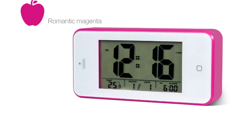 Креативный Сенсорный электронный будильник c ЖК-дисплеем с Температура Календарь al будильник к утренней молитве будильник, цифровой пластиковый часы