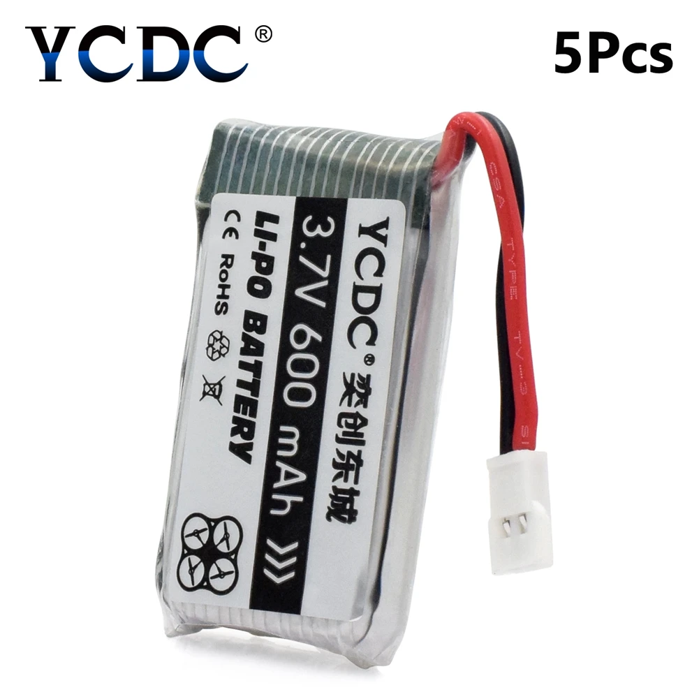 5 шт. 3,7 V 380 500 600 850 1200mAh Lipo аккумулятор для Syma X5 X5C X5S X5SC X5SW RC Квадрокоптер с дистанционным управлением - Цвет: 5x 600mAh