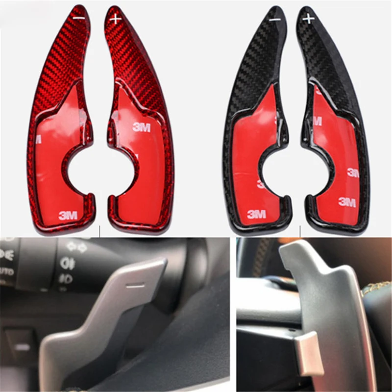 

Red Black Carbon Fiber Steering Wheel Paddle Shift Extension Shifter Cover Trim For Toyota 86 FT86 GT86 For Subaru BRZ 2017 2018