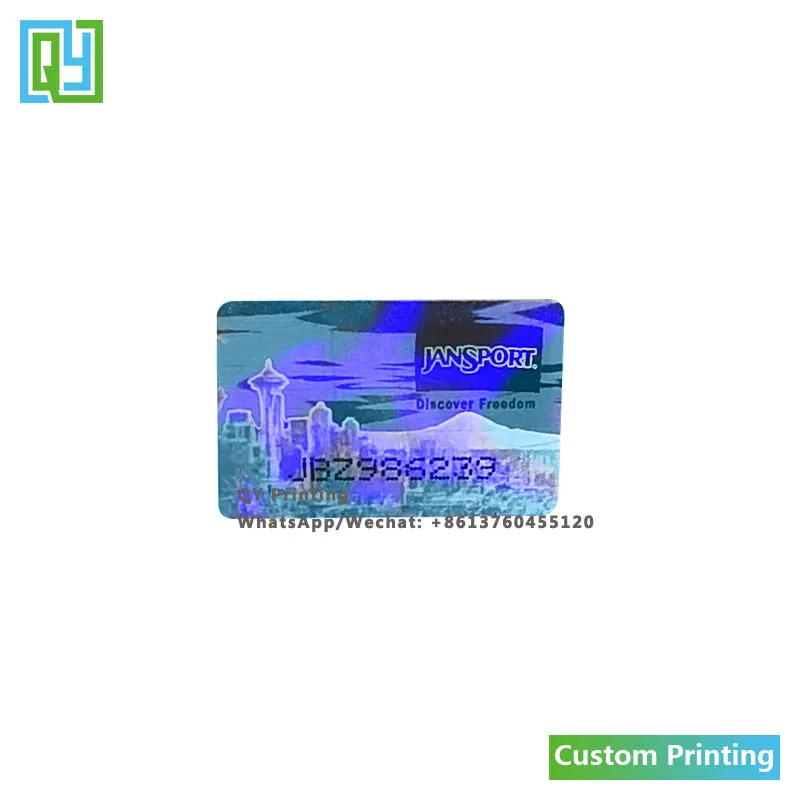 10000pcs 20x13mm 무료 배송 사용자 정의 인쇄 홀로그램 의류 레이블 강력한 접착 스티커 브랜드 마크 일련 번호 인감 태그