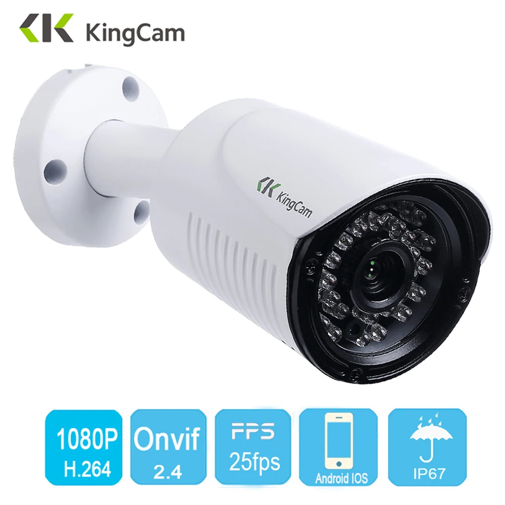 Kingcam font b Outdoor b font IP Camera 1080P 25fps 2 8mm Wide Angle Metal Case