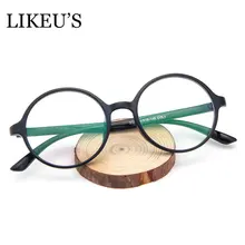 LIKEU'S брендовые дизайнерские милые очки модные ретро круглые очки оправа для женщин Оптические простые зеркальные очки для близоруких девушек