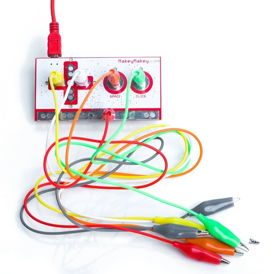 Makey DIY комплект с USB кабелем зажимы аллигатора поддержка подключения повседневных объектов к компьютерным ключам для детей/детей