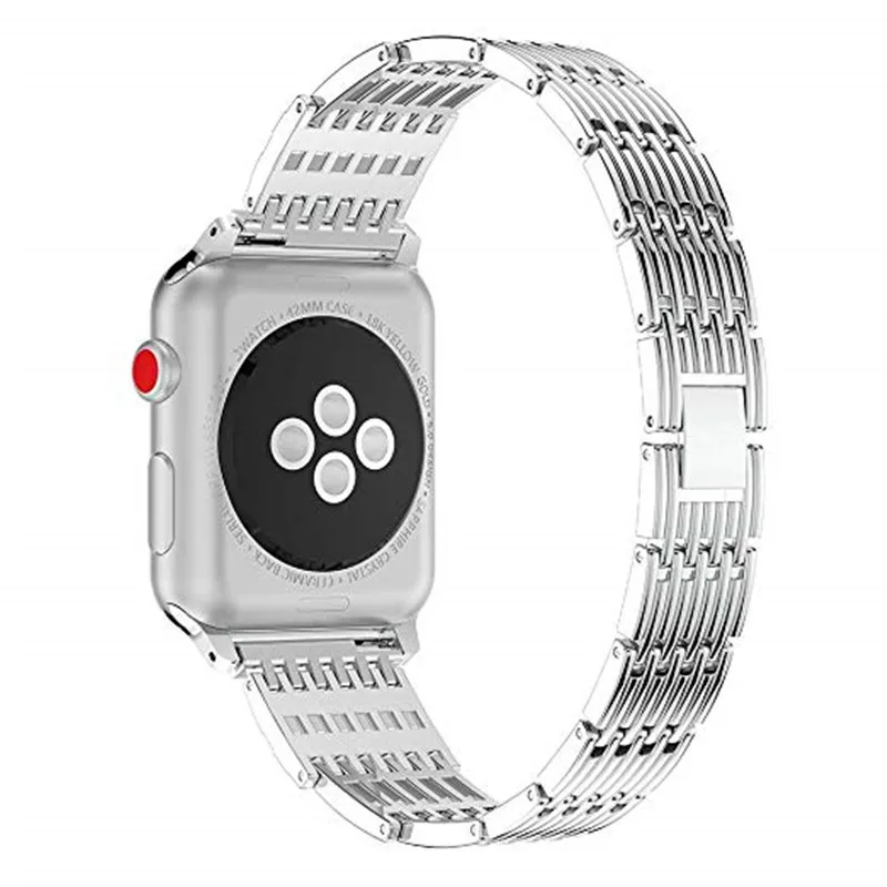 Нержавеющей стали полосатый алмазов ремень для Apple Watch группа 4/3/2/1 браслет браслеты для Iwatch Series44/42/40/38 мм