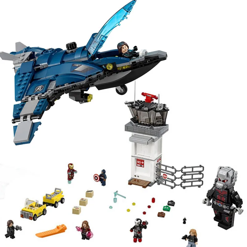 

Super Heroes Captain America Civil War Airport Battle Iron Man 07034 Model Building Blocks Toy Brick Compatible With Legoing