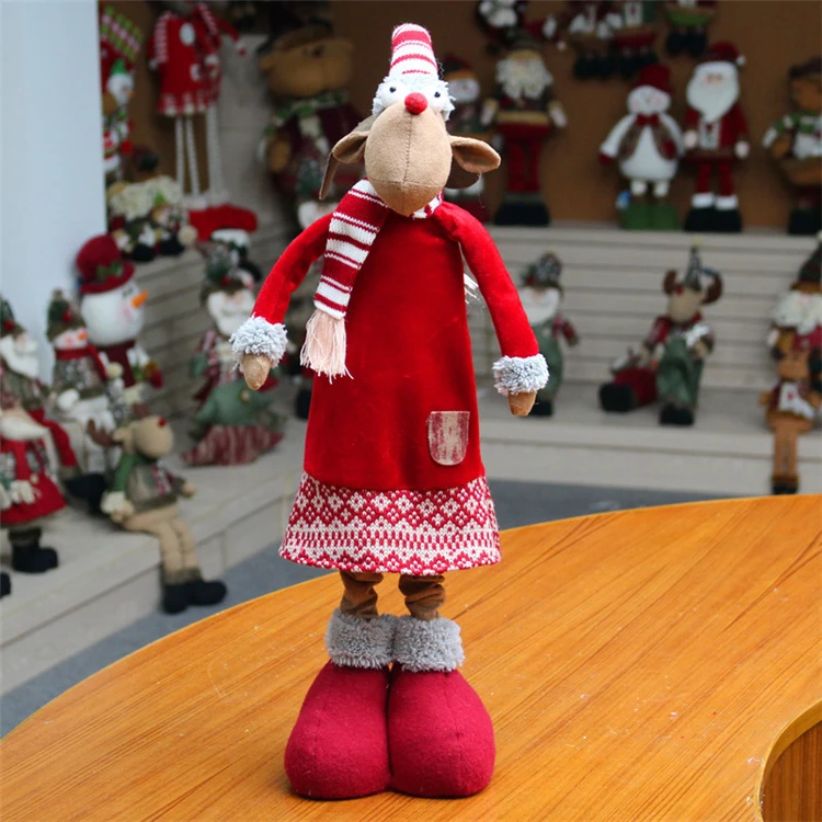 Олень Игрушка для рождественских украшений растягивающаяся Кукла рождественские подарки для детей олень Подвеска украшение для Navidad 2 шт. украшения