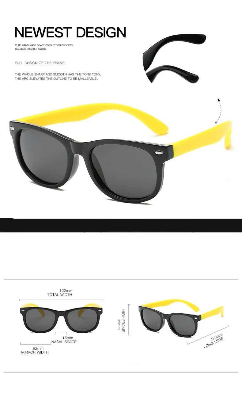 Бренд ногтей Силиконовый программное обеспечение для безопасности поляризованные солнцезащитные очки «кошачий глаз» детские солнцезащитные очки Для мужчин Детские и подростковые очки модные UV400 De Sol
