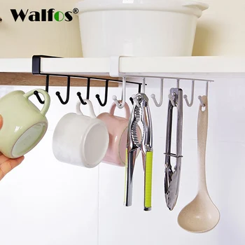 

WALFOS Iron Kitchen Storage Rack Cupboard Hanging Hook Shelf Dish Hanger Chest Storage Shelf Bathroom Organizer Holder
