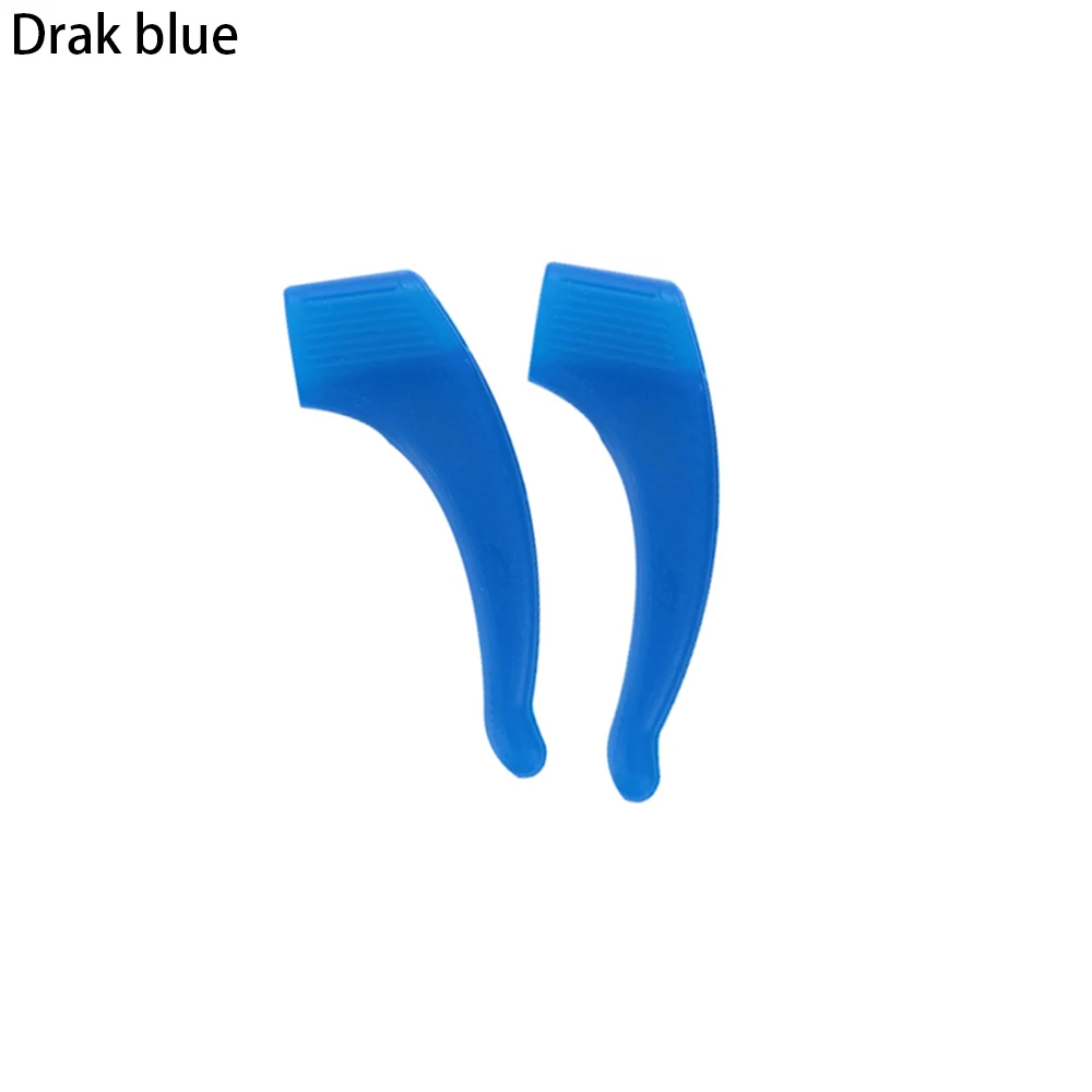 dark blue Силиконовые прозрачные противоскользящие простые в использовании очки, ушные крючки, держатель для очков, держатель для дужек, аксессуары для спортивных очков - Цвет: dark blue