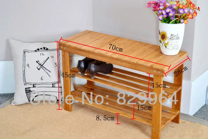 Practical double-layer shoe rack, shoes stool, green living furniture,Bamboo shoe rack,Storage rack