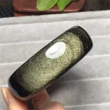 Натуральный золото Flash золото Обсидиан Внутренний Diamater 52-63 мм AAAAA Gemstone женщина браслет Fashional AAAAA Прямая