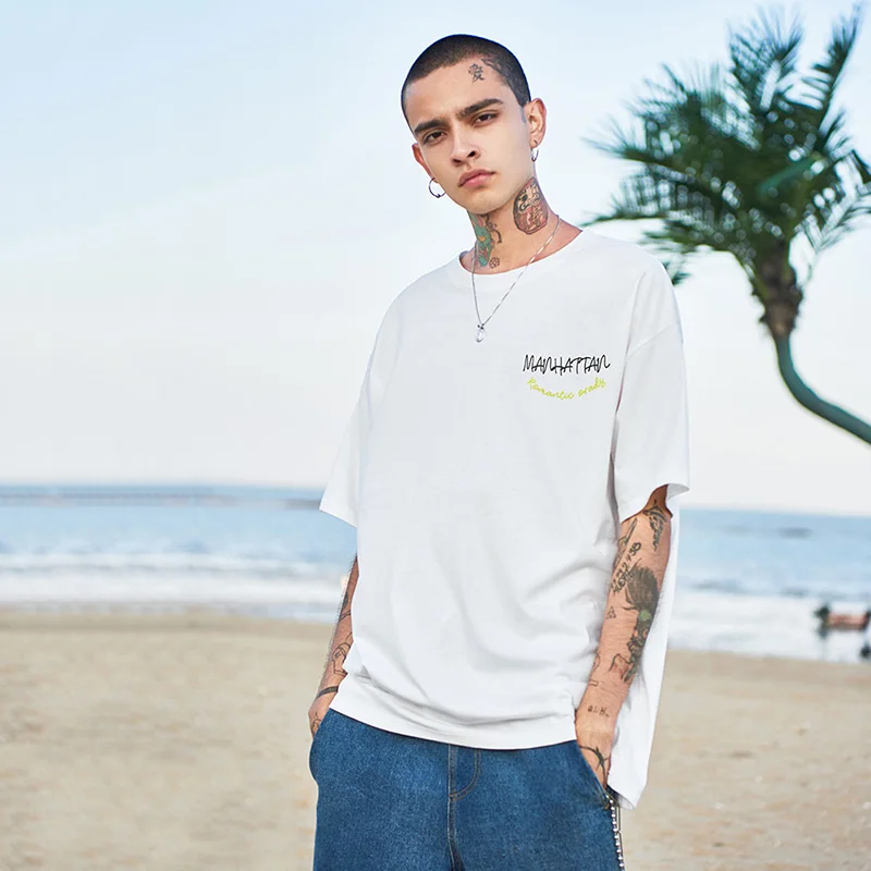 Мужская хлопковая футболка с коротким рукавом мужская одежда в стиле хип хоп 2019