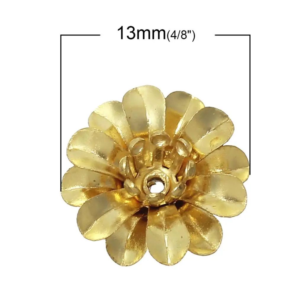 DoreenBeads النحاس الخرز قبعات زهرة النحاس ختم تخريمية لهجة (صالح 4 ملليمتر الخرز) 13 ملليمتر (4/8 \