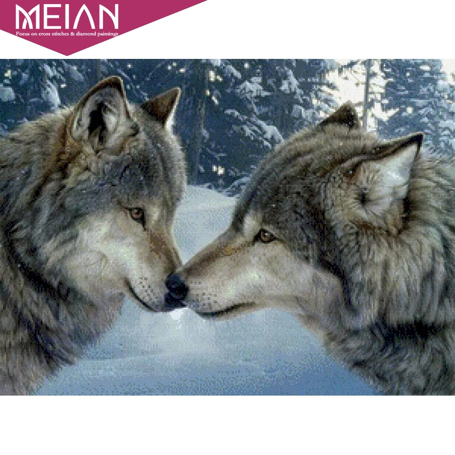 

Full Diamond 5D DIY Diamond Painting "wolf lovers" Embroidery Rhinestone Mosaic Painting Home Decor new sale