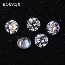 BOEYCJR 0.5ct F Renk Yuvarlak Parlak Kesim 5mm Moissanite Gevşek Taş VVS1 Mükemmel Kesim 3E Sınıf Takı Yapımı Taş nişan