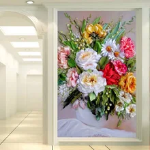 Фото обои 3D Стерео цветы Ваза картина маслом фрески гостиная вход в отель фон стены ткань Papel де Parede 3 D