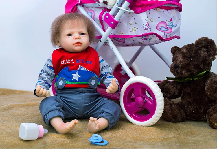 Трогательная настоящая кукла reborn boy 3/4 силиконовая 20 &quotНастоящая живая