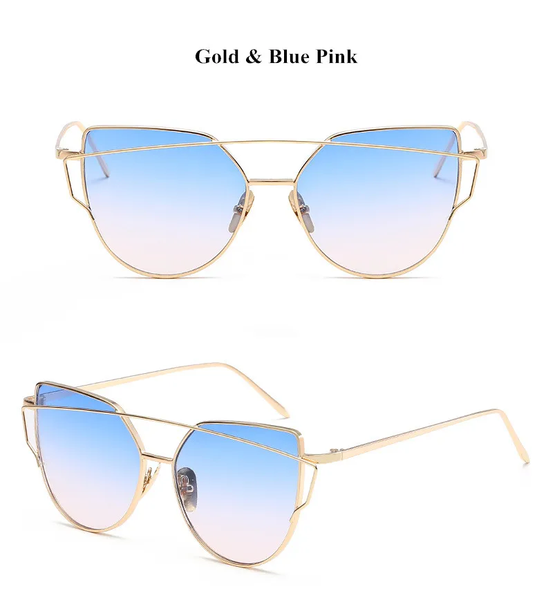 VWKTUUN Ретро кошачий глаз брендовые дизайнерские зеркало из розового золота очки для Для женщин металла Светоотражающие плоский объектив