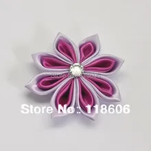 50 шт., фиолетовый бант для волос для девочек, бант для волос ручной работы из ленты с цветами, бант для волос без зажима