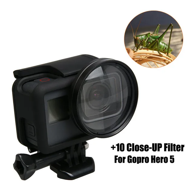 Nouvelle Gopro 5 6 Accessoires Filtre Close UP + 10 Macro + Objectif Protecteur Cap +