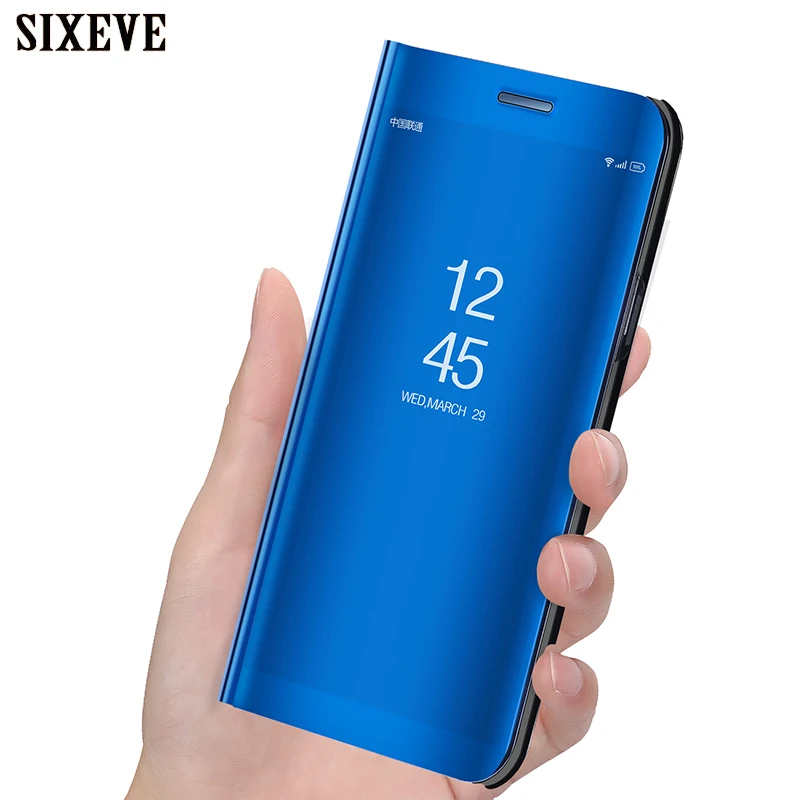 Зеркальный флип чехол SIXEVE для Samsung Galaxy A3 A5 A7 2017 S8 S9 A8 Plus 2018 S6 S7 Edge Note 5 8 9 Роскошный
