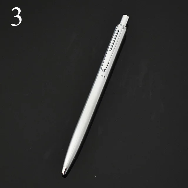 Роскошная брендовая металлическая шариковая ручка для бизнес письма канцелярские принадлежности 0,5 мм офисные школьные принадлежности черный/золотой/серебристый - Цвет: Silver