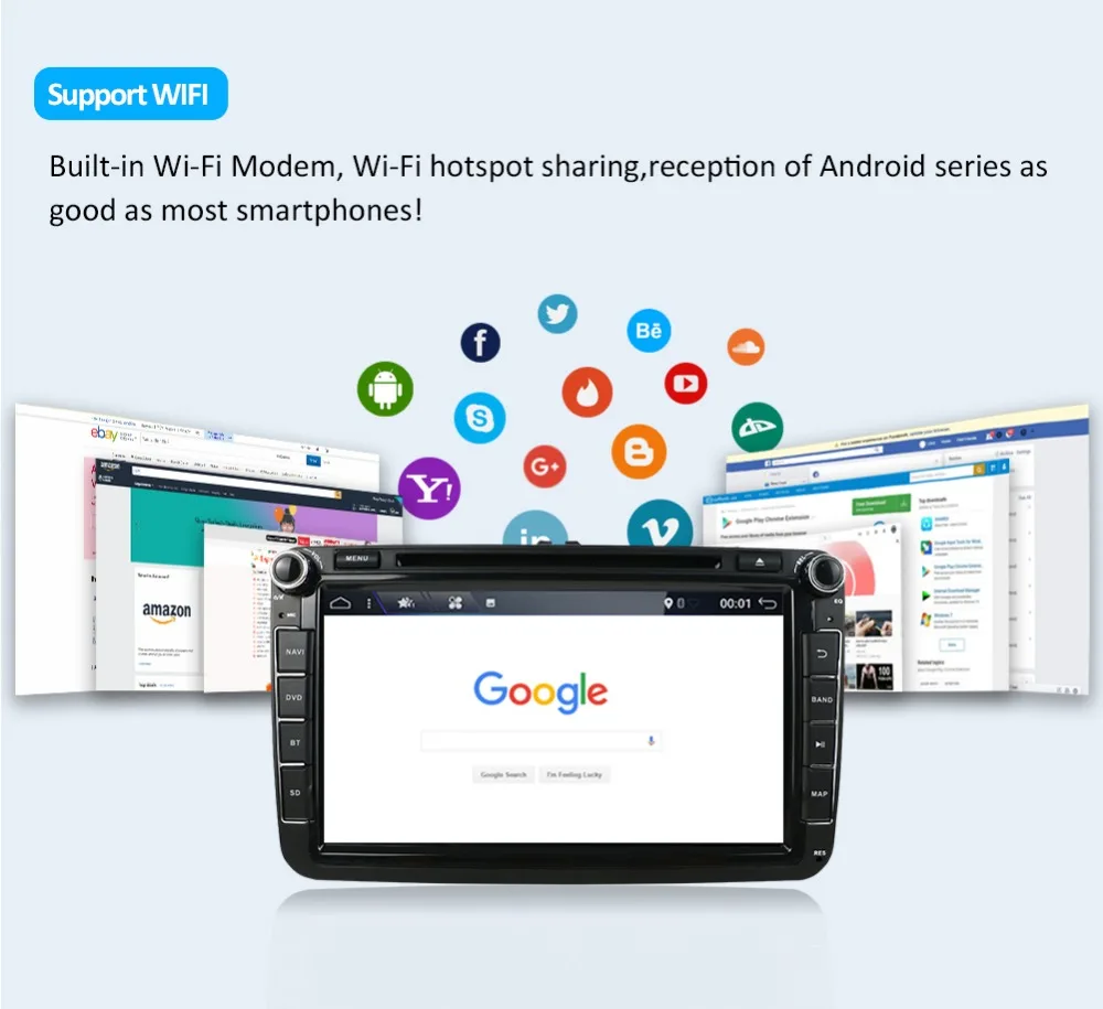 Excellent CAR DVD GPS 2 Din Android 9.0 octa 8 Core For Volkswagen Skoda/Seat/Passat/b7/POLO/GOLF5 6/Caddy WIFI BT 3G/4G NET RDS CAR RADIO 10